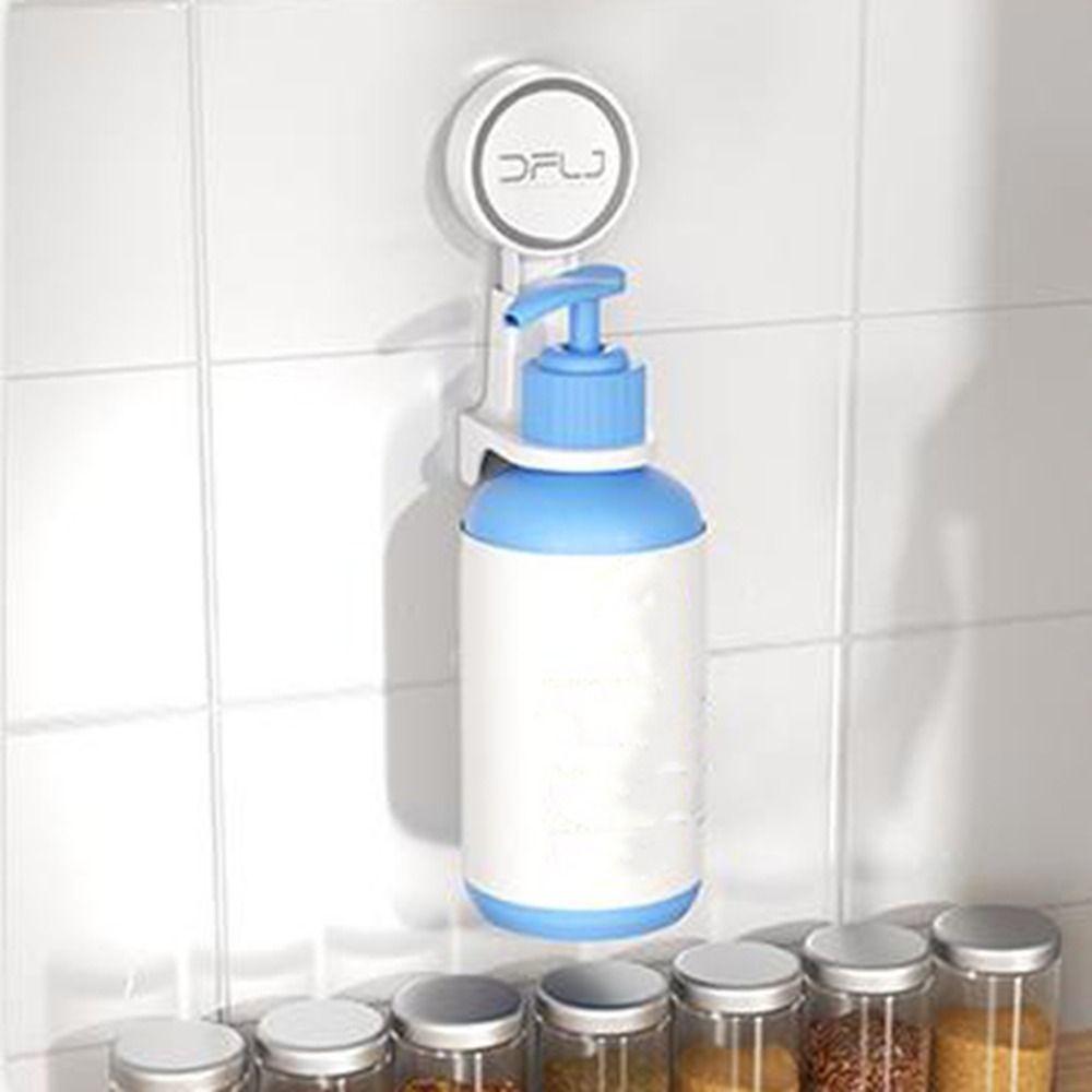 Plastic Suction Cup Shampoo Bottle Holder Punch-Free Wall Mounted Shower Gel Bottle Shelf Space Saving Hand Soap Storage Hook