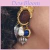 Vintage Style Geometric Animal Shaped Pendant Earrings For Women With Pearl Accents