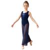 Sparkle Sequin Sleeveless Leotard Jumpsuit with Back Cutout and Built-in Shorts for Girls Dance Stage Performance Show