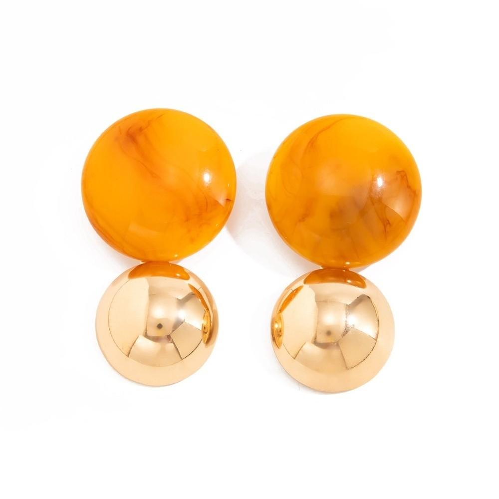 Metal Ball Splice Dangle Earrings Oversize Geometric Earrings Splice Earrings Daily Outfit Match