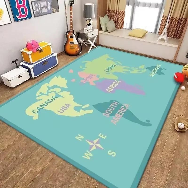 Map Pattern Carpets For Living Room Decoration Pirate Treasure Halloween Home Office Decorative Rugs Kitchen Bedroom Floor Mat