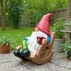 Gartenzwerge Outdoor Kaffeetrinkende Zwerge Dekorationen für den Garten Harzfigur Ornament Skulptur für Mütter Frauen Gartenarbeit