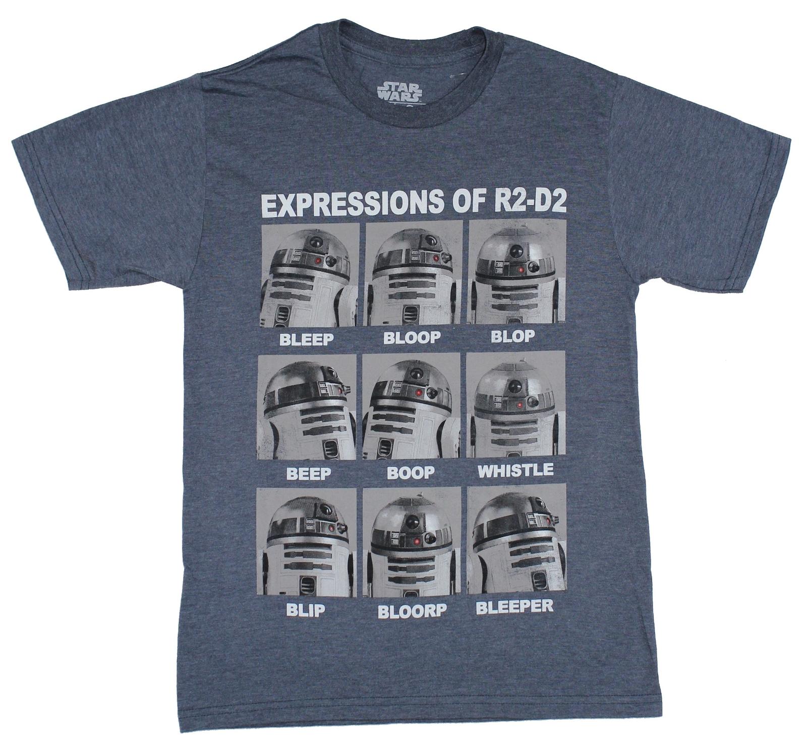 Star Wars Mens T-Shirt - The Many Expressions of R2-D2 Boxes Image S