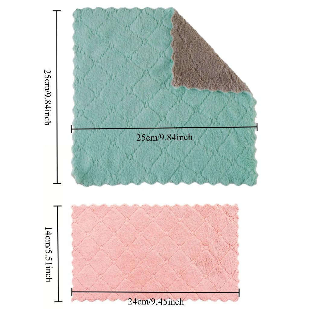 10-20pcs Microfiber Dish Cloths Multi Purpose Dishwashing Towels For Tableware Double Sided Cleaning Rags Kitchen Accessories