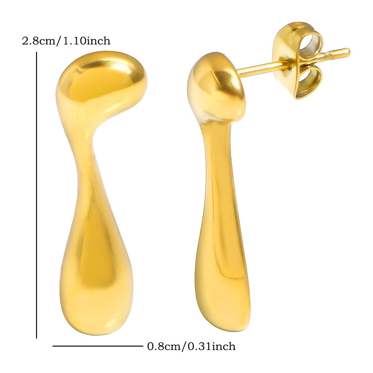 

Минималистичные серьги-капли из нержавеющей стали в европейском и американском стиле для женщин - Современный и шикарный дизайн