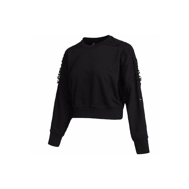 (WMNS) Nike Casual Sports Knit Training Round Neck Black Hoodie Women s DA0449-010 S