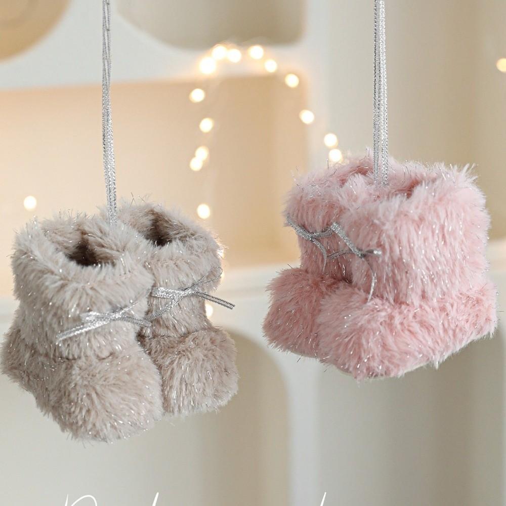New Christmas Boot Ornament Colorful Fabric Cozy Texture Fabric Hanging Decoration Knitted Mini Christmas Ornament Holiday Gift