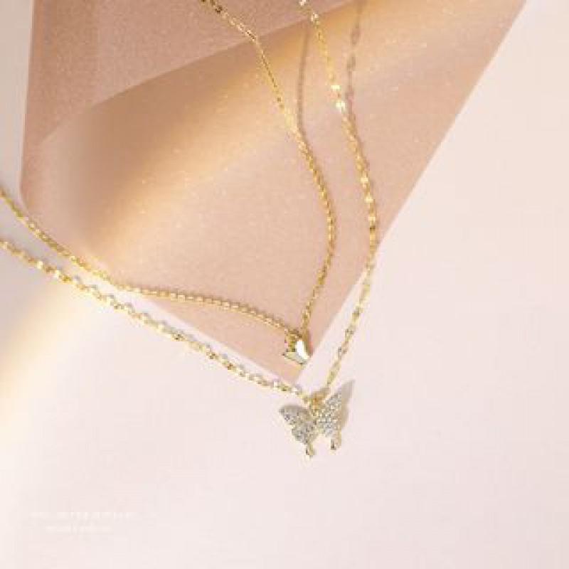 Minimalist Korean Style Clover Pendant Necklace Women Zinc Alloy Dainty Chain Jewelry Gift