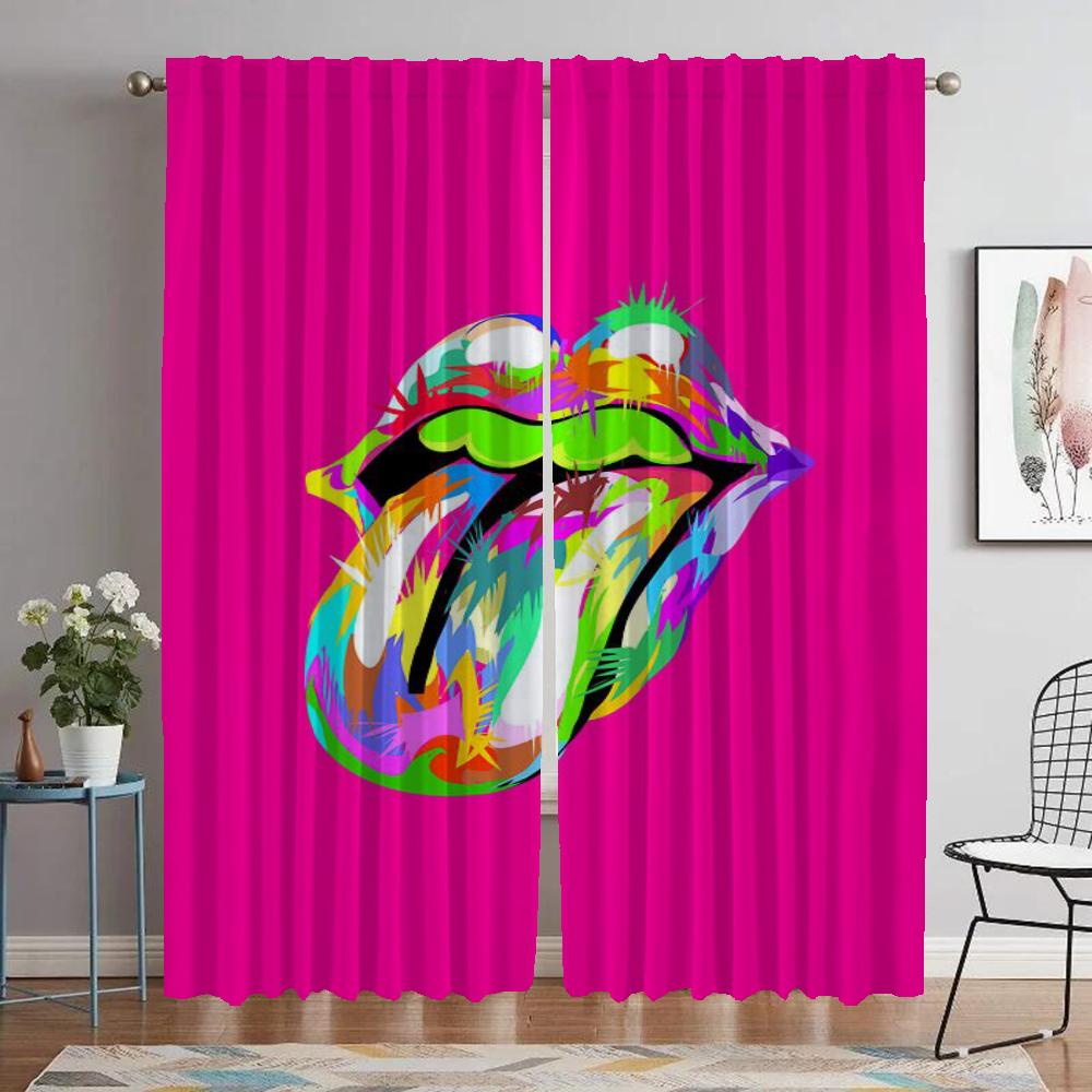 

Partition The Rollings Stones Blackout Curtains for Camera Home Interior Curtains for Living Room Halloween Decoration Shades W50xH70cmx2pcs-CL