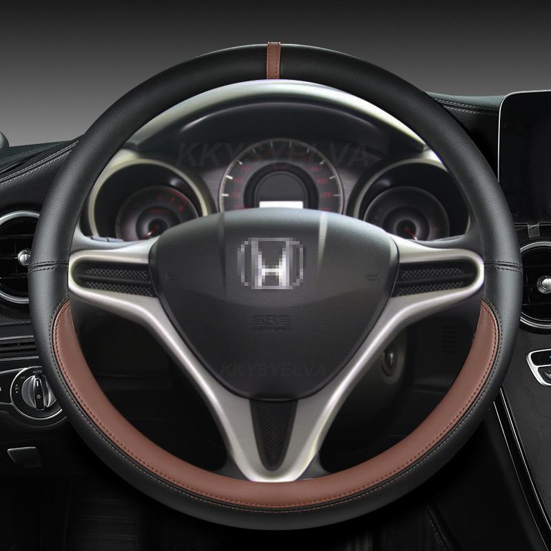 PU Leather Car Steering Wheel Cover For Honda Fit Jazz City 2009-2013 Insight 2010 -2014 Civic 2004-2014 Auto Accessories FVR0