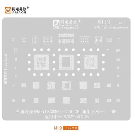 Amaoe MI:10/2/3/17/8/9/11/12/13/14/15/16 BGA Reballing Stencil for SM7150 RAM SM8150 CPU XIAOMI 9 K20 Series Phone Repair Tools