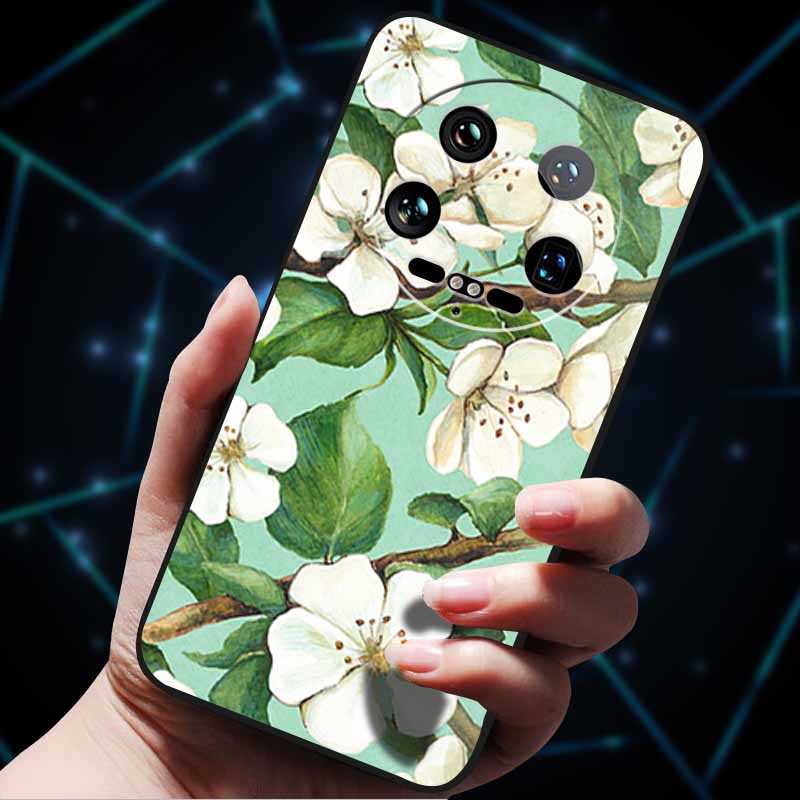 Pour Xiaomi 14 Ultra Coque 15Ultra 13Ultra Pare-chocs Souple en Silicone Fleurs 3D Gaufrées Coques de Téléphone pour Xiaomi 15 Ultra Coque Arrière Funda