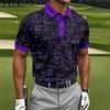 Men's Short-sleeve Polo Shirt with Stylish Abstract Wave Pattern, Casual and Trendy.