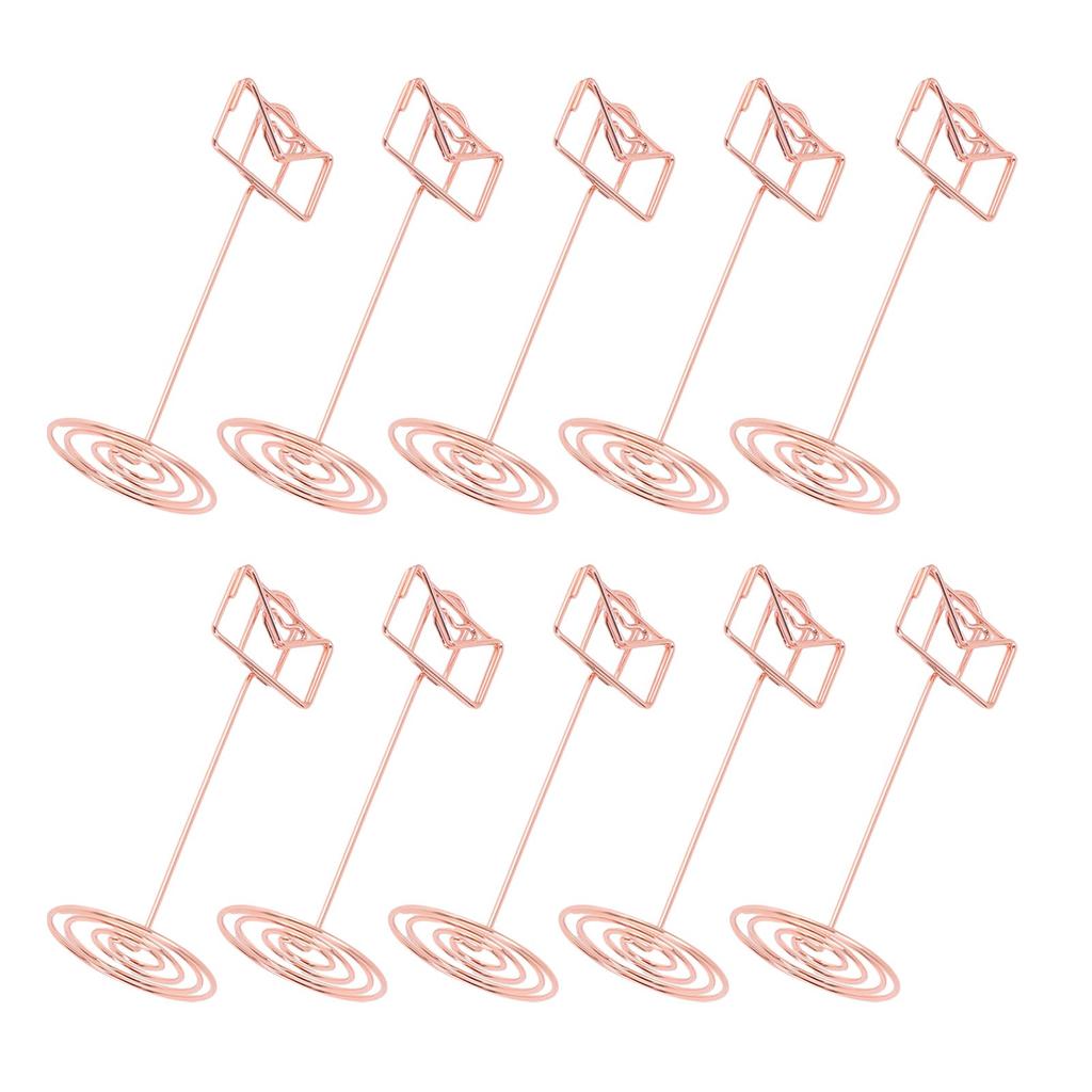 10PCS Table Number Holders Envelope Shape Metal Card Clips for Photo Menu Place Cards Restaurant Wedding Party