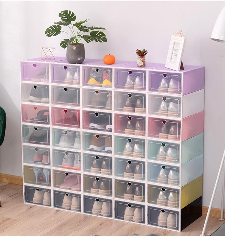 Transparent Multi-Layer Shoe Storage Box for Men & Women - Durable Plastic Shoe Organizer with Simple Assembly