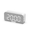 Bluetooth Speaker with Large LED Mirror Screen Digital Alarm Clock with Phone Holder Temperature TF Card Playback for