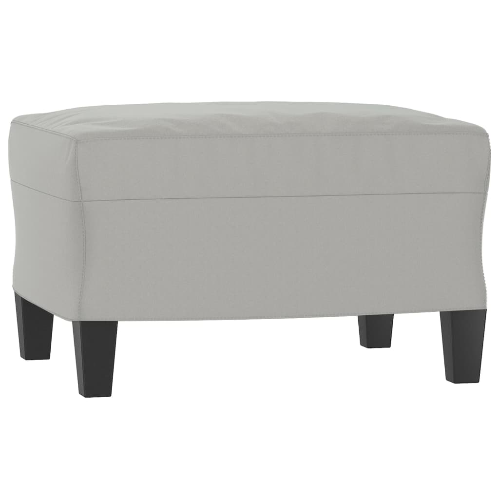 Vidaxl Fotel Z Podnóżkiem, Jasnoszary, 60 Cm, Obity Mikrofibrą