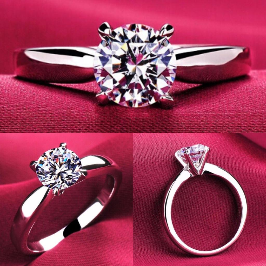 Bílé zlato prsteny kulatý řez prsten svatba