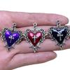Retro Dark Style Cross & Rose Heart Pendant