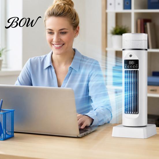Bedroom Tower Fan Portable with Remote Control, 6 Speed 7 Color LED Night USB Powered Cooling Light, Quiet Air Cooler, Misting for Home Office