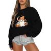Women's Casual Fashion Round Neck Long Sleeve Halloween Printed Sweatshirt