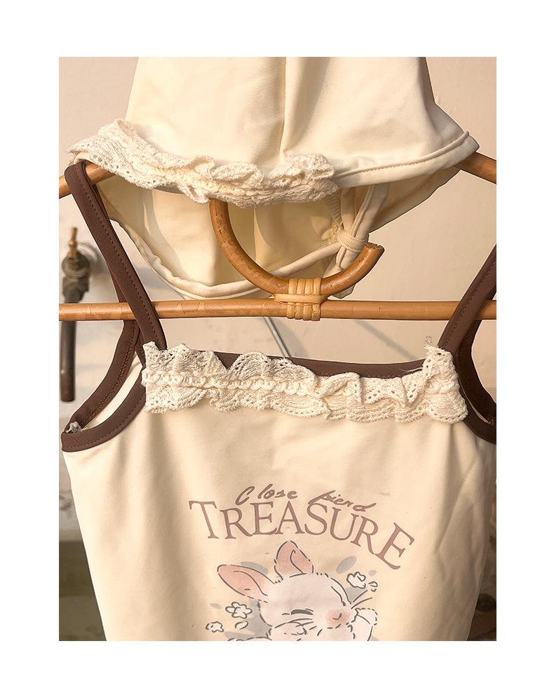 2025 Stylish Bunny Sling One-Piece Swimsuit for Girls - Adorable Summer Beachwear