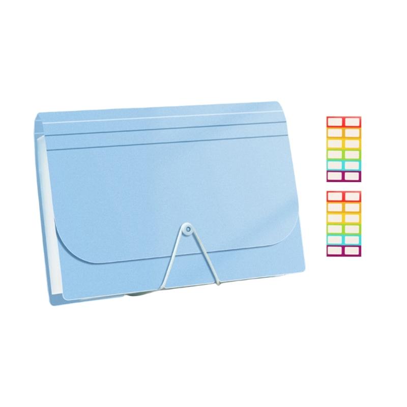 13 Pockets Expanding File Folder 13 Compartment Expandable Receipt Coupon Organiser Portable Document Folder 6.89x4.65In синий
