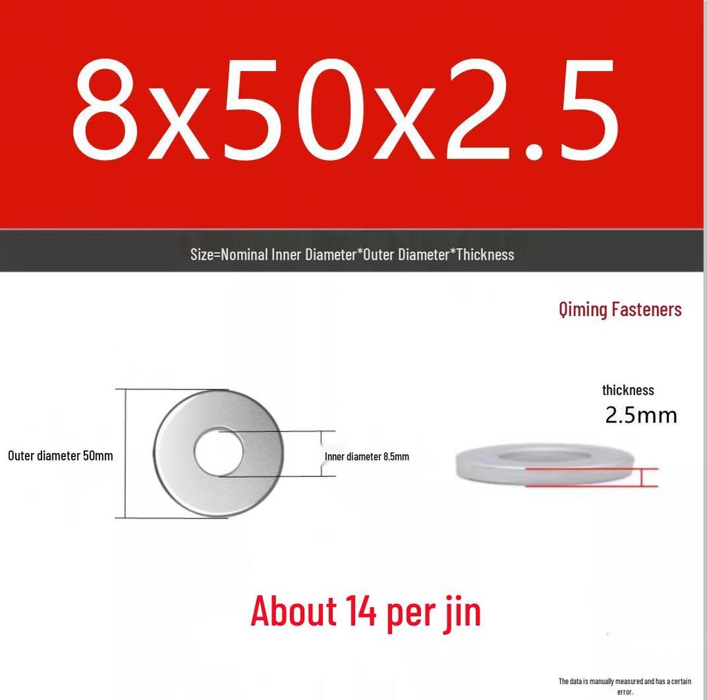 4.8 Grade Galvanized Iron Flat Washer M3-M40 Oversized Metal Screw Gasket Washer