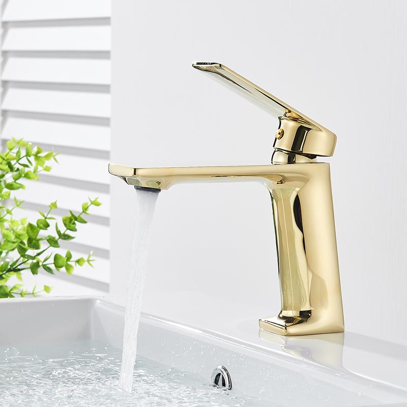 

Basin Faucets Hot and Cold Bathroom Hot Cold Water Mixer Tap Chrome/Black Single Handle Basin Water Sink Deck Mounted
