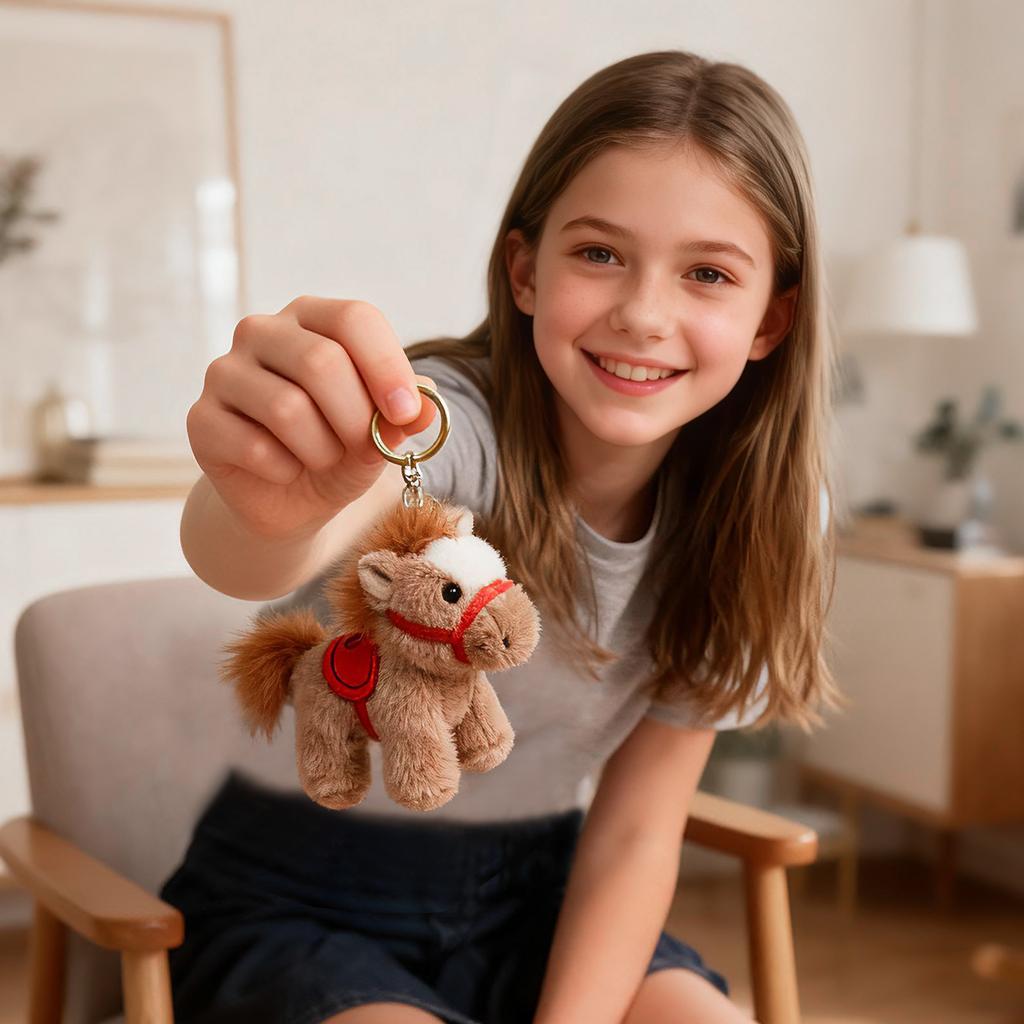 Horse Plush Keychain, Compact And Portable, 14cm, Cute Animal Purse Charm, Plush Bag Pendant, Versatile Decoration