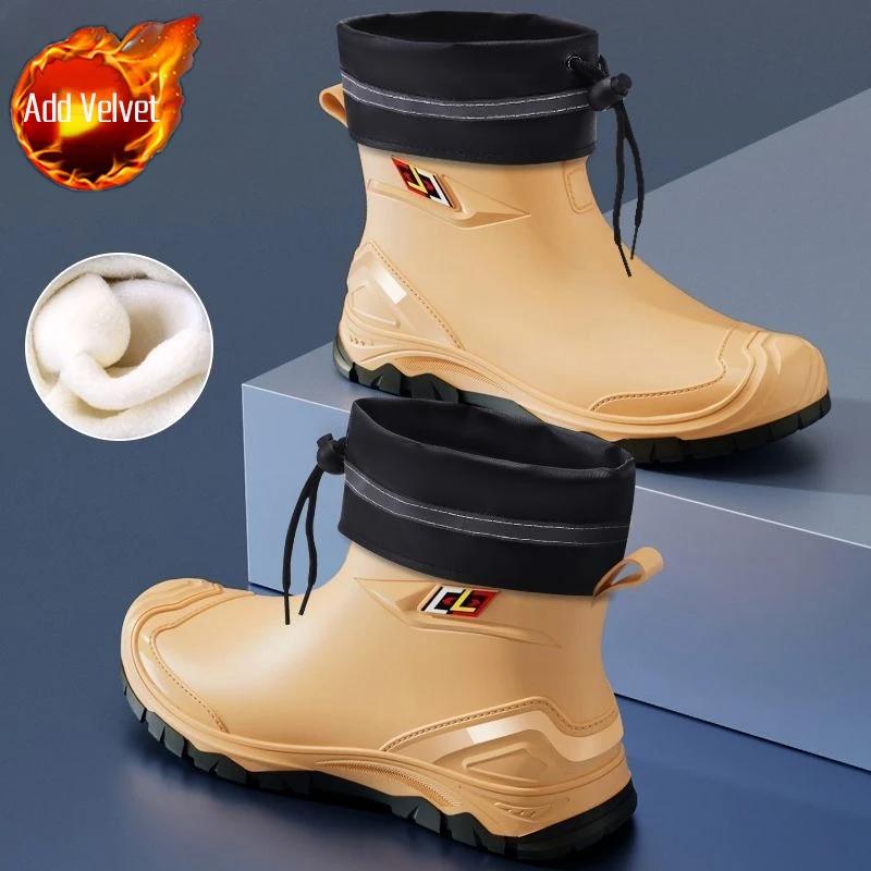 Frühling Herbst Kochen Arbeit Knöchel Herren Gummistiefel Niedriger Absatz Wasserdicht Beständig Angeln Wasser Kunststoff Gummi 2026 Schlamm Herrenschuhe