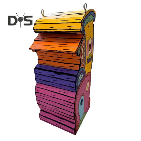 Drewniany Ręcznie Robiony Budka dla Ptaków Zewnętrzna Wisząca Chata Dom dla Ptaków Kolibra Skrzynka Lęgowa na Zewnątrz na Drzewo Dekoracja Ogrodu