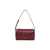 Charles & Keith Quilted Small Square Bag Evening Party Annual Meeting PU Crossbody Shoulder Bag Small Women bags Burgundy Champagne CK2-20701600-A