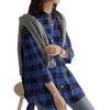 2025 Women's Plaid Lapel Long-Sleeve Mid-Length Fashion Shirt