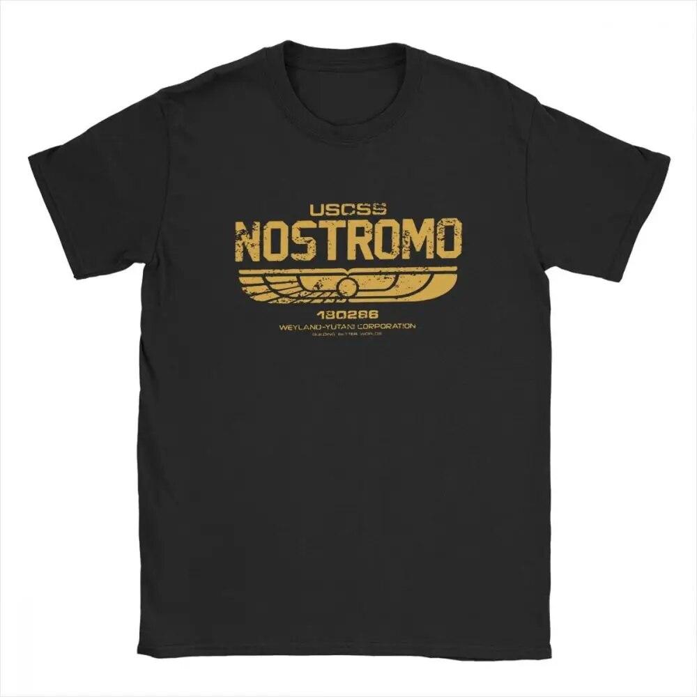 Tricouri unisex Alien Weyland Yutani CORP Nostromo Crew Tricouri USCSS din bumbac pur Uimitoare cu mânecă scurtă Tricouri cu gât crew Tricouri cadou