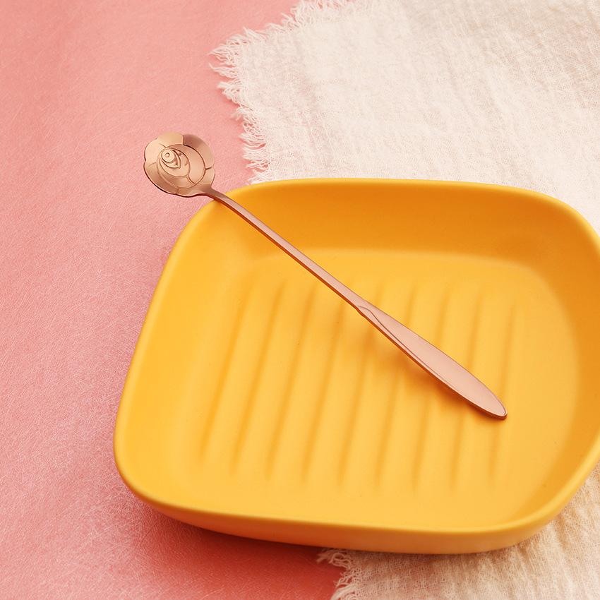 HANYANG Cherry Blossom Spoon Creative Stainless Steel Ice Spoon Long Handle Coffee Mug Stirring Spoon Creative Flower Spoon