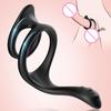 Giocattolo per adulti con doppio anello per pene in silicone elastico lungo per l'erezione