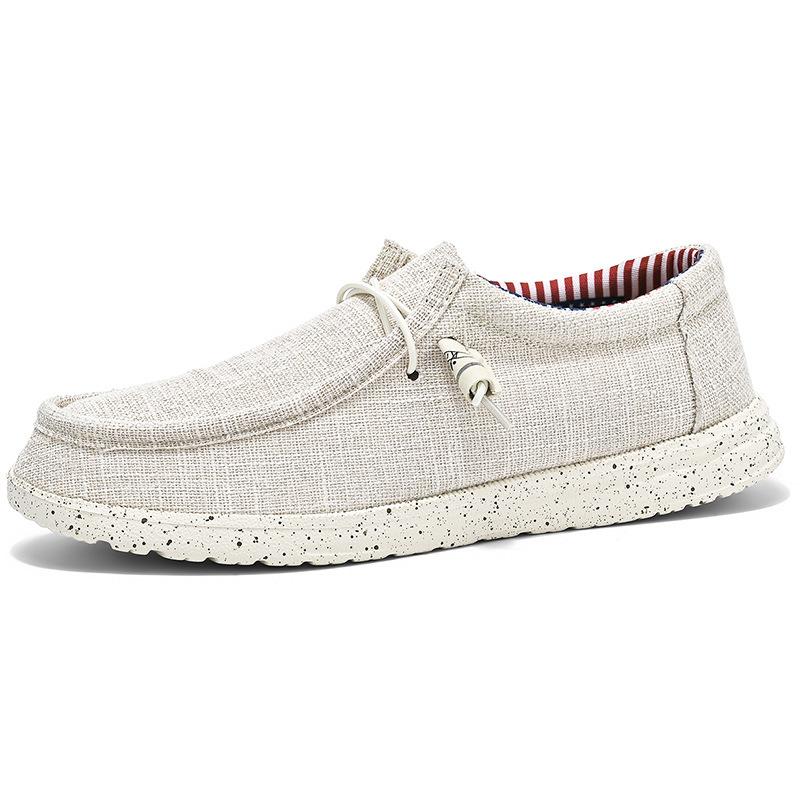 Foreign trade explosion large size 48 loafers men's canvas casual shoes one pedal driving lazy shoes spot