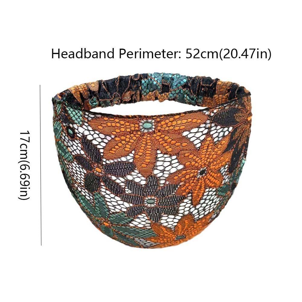 Sweet Non Slip Mesh Flower Headband Hair Hoop Hollow Lace Hairbands Korean Style Elastic Wide Side Head Wrap Daily