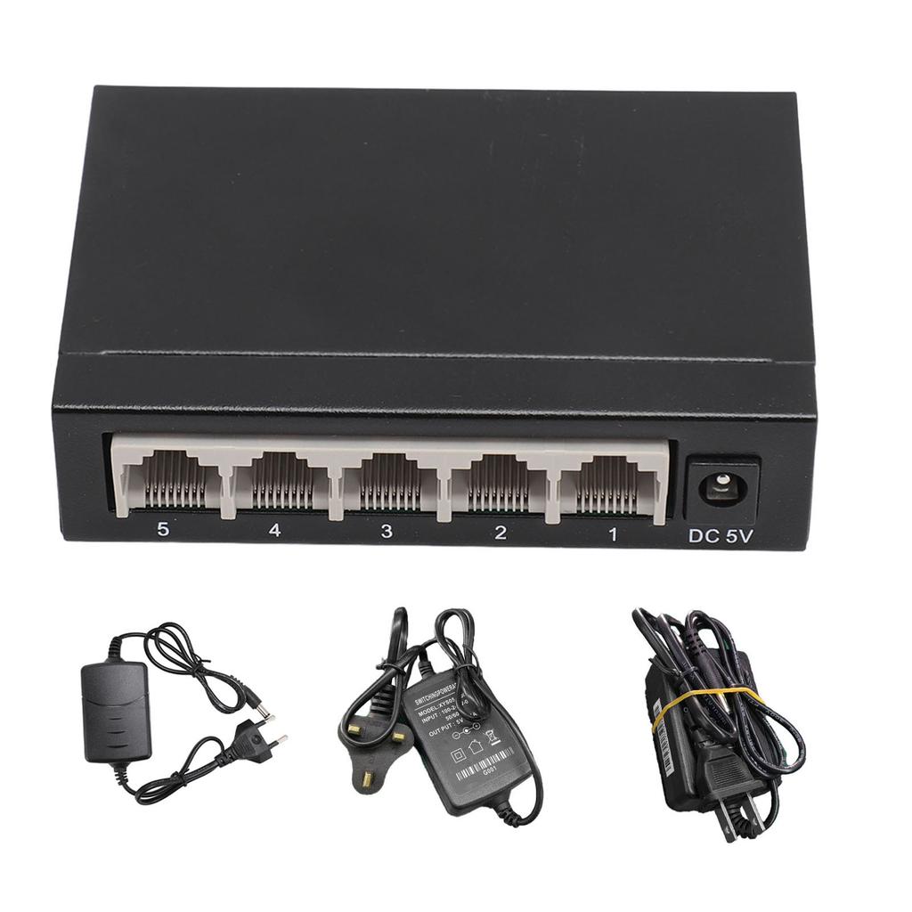 Ethernet Switch Port Gigabit Ethernet Splitter Plug and Play Silent Metal Network Hub Fo