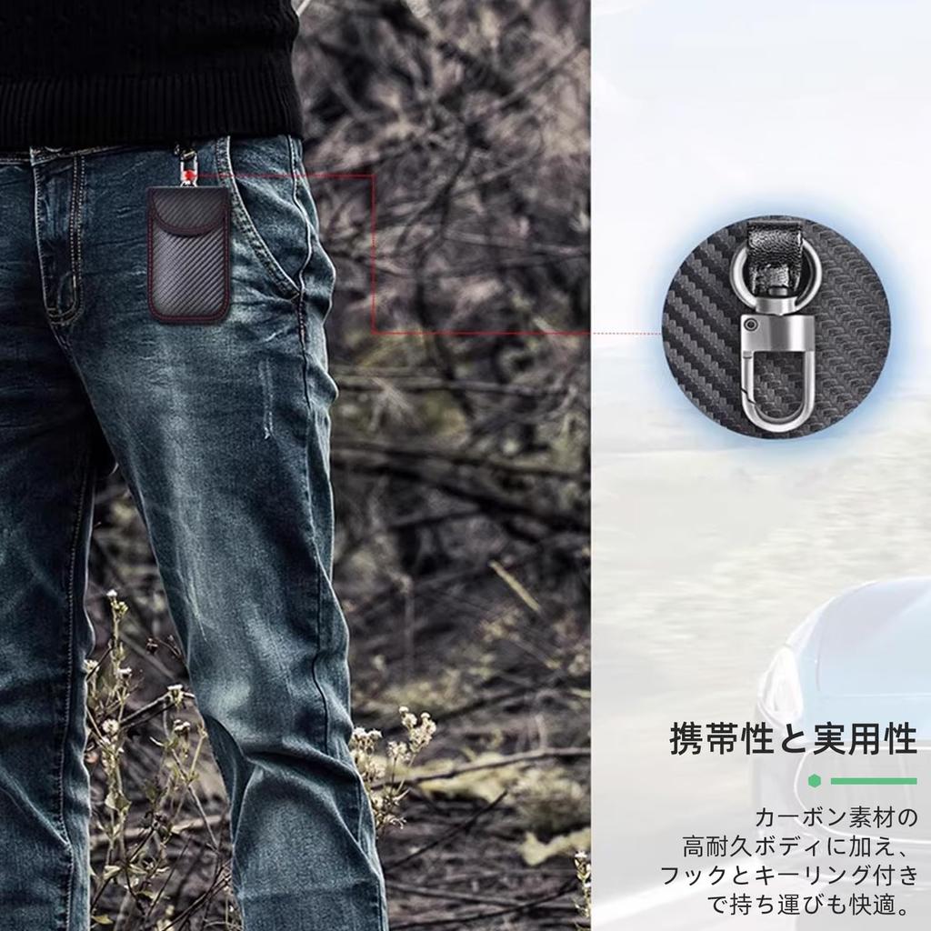 [Waves of the City] Relay Attack Prevention Key Case, Set of 2, Radio Wave