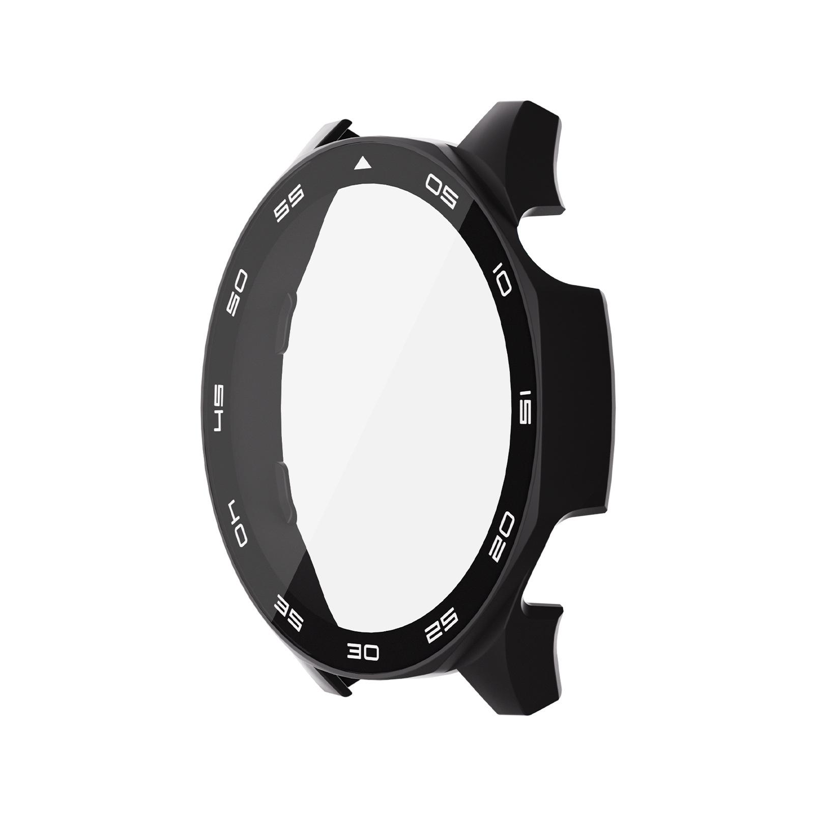 

Чехол из ПК + закаленного стекла для Huawei Watch GT 5 Pro 46 мм / GT5 46 мм, полная защита экрана, бампер для Huawei Watch GT 5Pro GT5 Pro 46mm чёрный