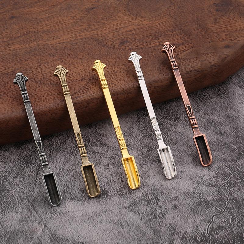 Metal Mini Shovel Spoon Medicine Spoon Micro Debugging Shovel Dessert Salt Teaspoon Mini Powder Spoon Kitchen Accessories A