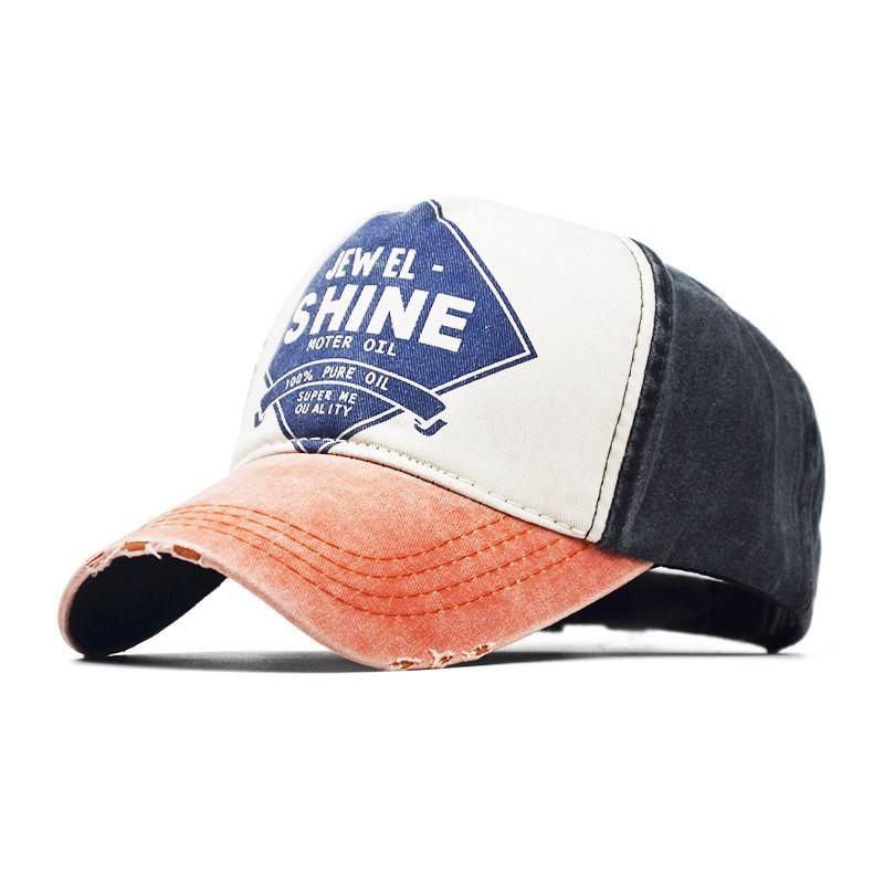 Cap Baseball Shine Letter Coated Pure Cotton Material Sunshade Hat Shading Sun