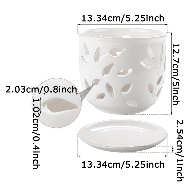 WTEMPO Classic White Ceramic Orchid Planter Pot Irregular Shape Polished Finish Drainage Hole Indoor & Outdoor Bonsai Pot for Home Decorative Pot