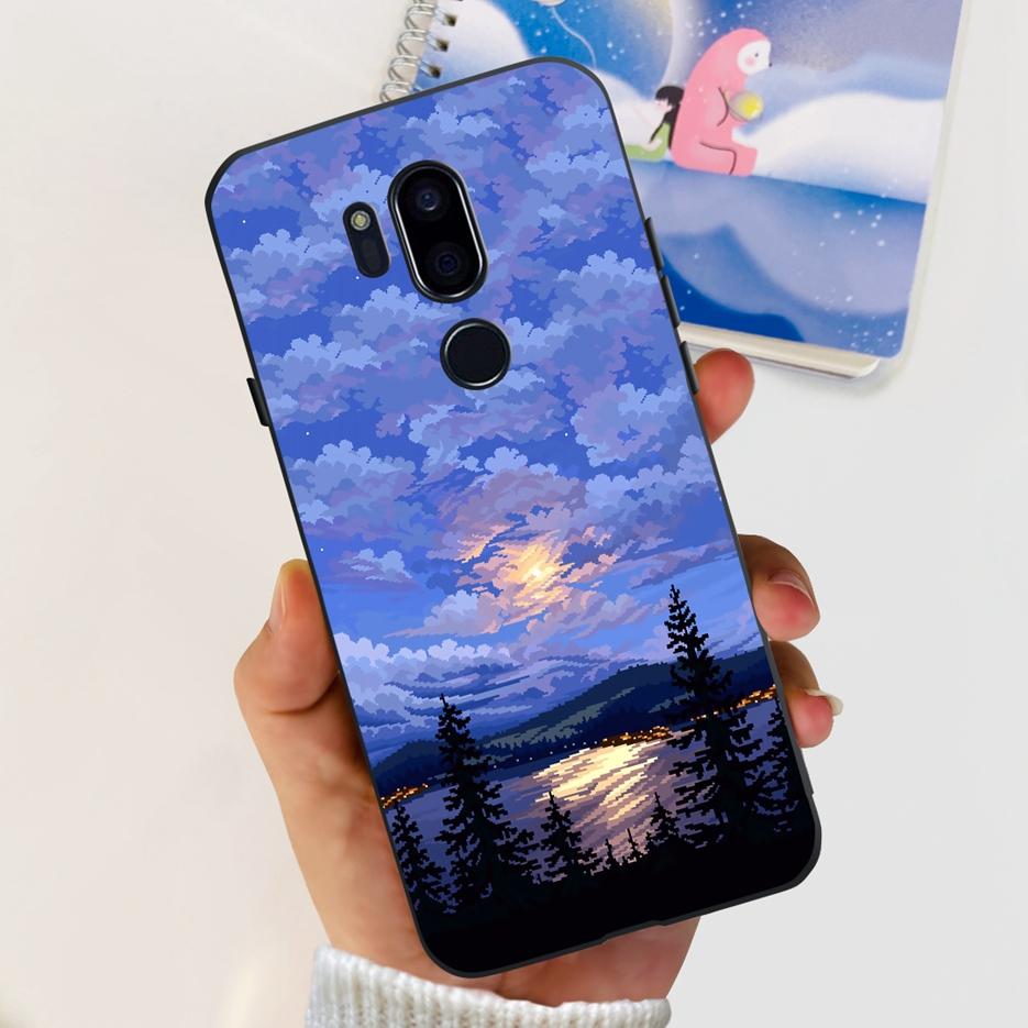 Para LG G7 thinQ Funda G710EM LM-G710 G710 Cubierta Pintada de Lujo Fundas de Teléfono de Silicona Suave Para LG G7 ThinQ Cubiertas Traseras 6.1'' Parachoques