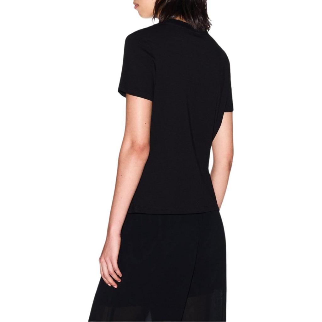 Armani Exchange Cotton Crew Neck Regular Fit T-Shirt Women tops Black XW000548-AF10359-UC001