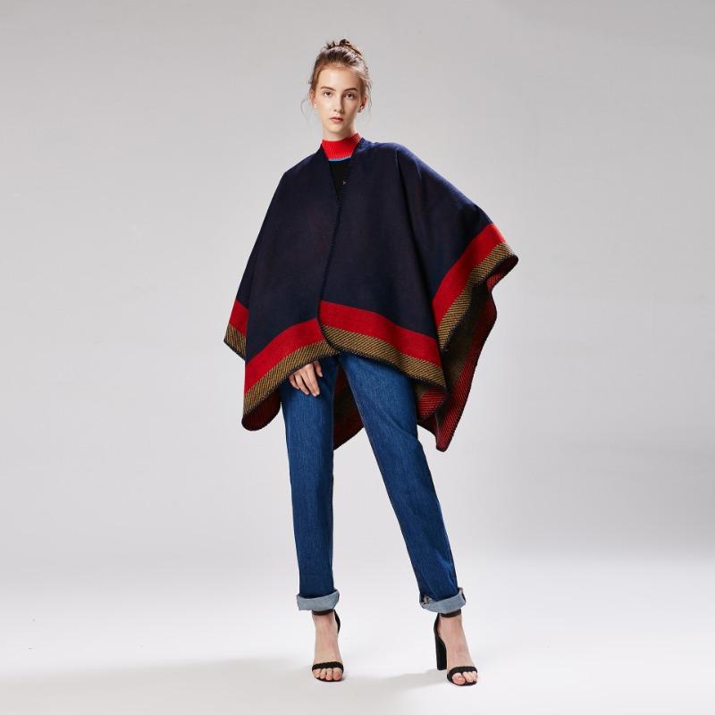 New jacquard frame geometric warm shawl autumn and winter scarf lengthened thickened cape cape