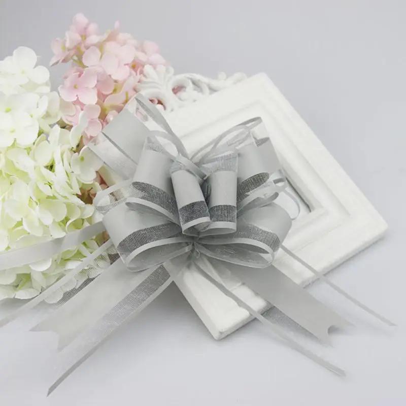 10pcs Wedding Car Ribbon Pull Bows Knot Gifts Wrapping Wedding Car Decor Birthday Party Supplies Chairs DIY Home Decorations