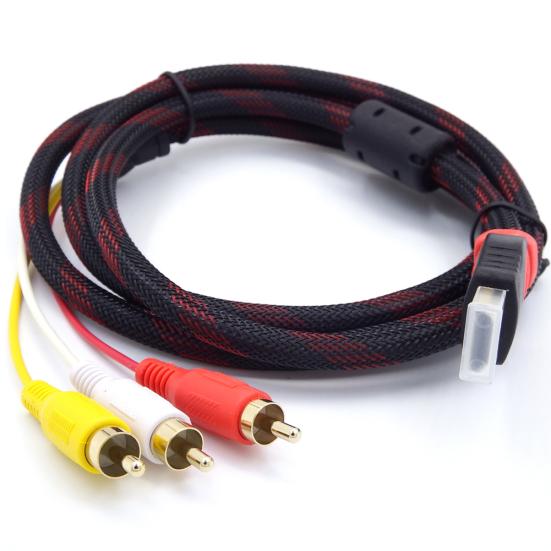 DOONJIEY HDMI-compatible Male to 3 RCA AV Composite Male M/M Connector Adapter Cable Cord